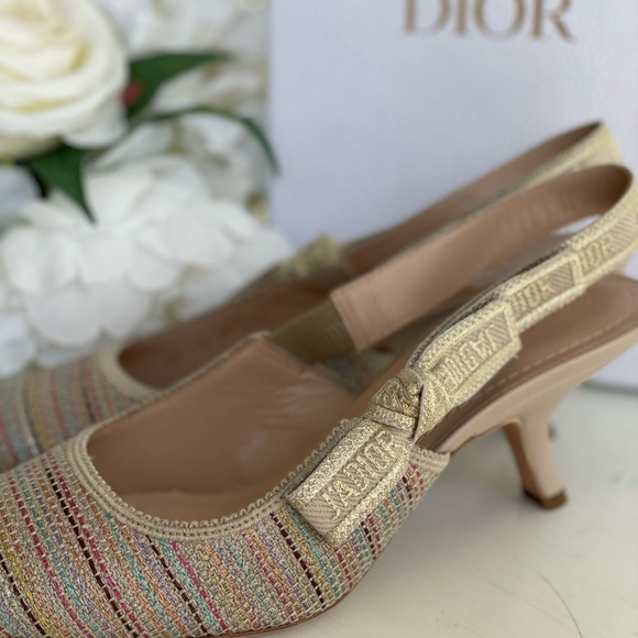 ❌SOLD OUT❌Christian Dior Striped Slingback Size 39.5 - Picture 7 of 7